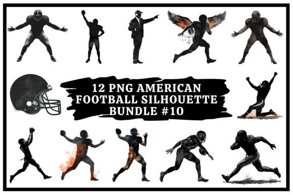 Capture Game Day Energy: American Football Silhouette Bundle #10