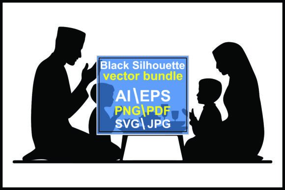 Capturing Cultural Moments: The Power of the Silhouettes Muslim Family Praying Before Bundle
