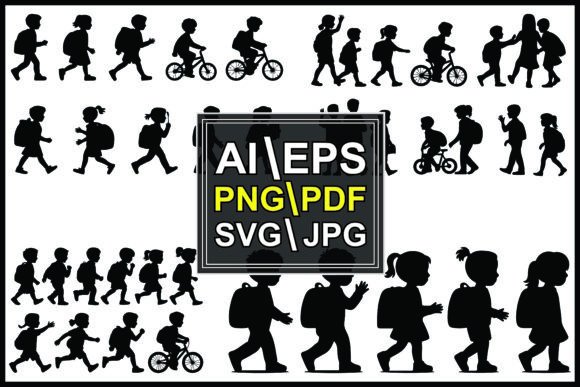 Creative Uses for Silhouettes Children Riding Bicycles