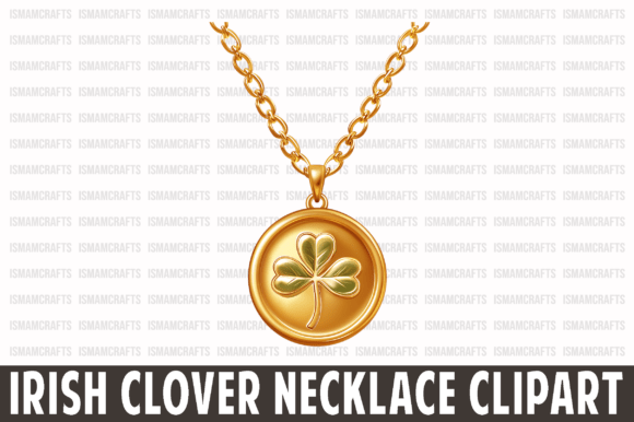 Cute Irish Clover Necklace Clipart PNG: A Designer’s Lucky Charm