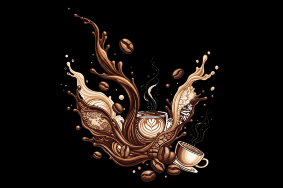 Dynamic Coffee with Latte: A Swirl of Artistic Charm
