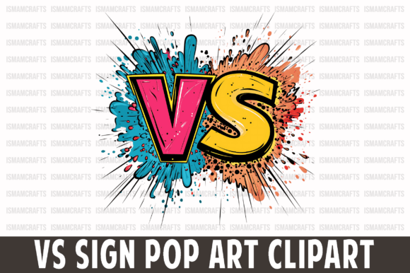 Dynamic VS Sign Pop Art Clipart for Bold Designs