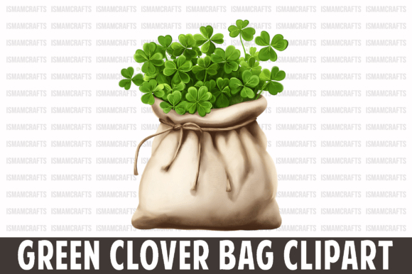 Green Clover Bag Clipart: Your Go-To Design Asset