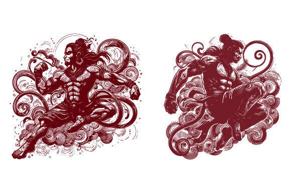 Lord Hanuman Vector: A Dynamic Depiction of Divine Power