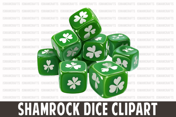 Shamrock Dice Clipart PNG: Festive Design for St. Patrick's Day Projects