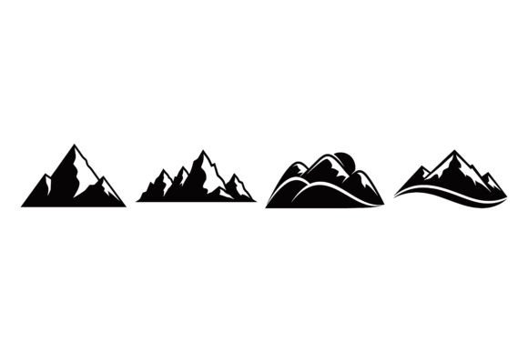 Silhouette Mountain Range Peaks Set: A Designer's Guide