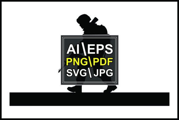 Strategic Visuals: The Soldier Rifle Walking Bar Silhouette