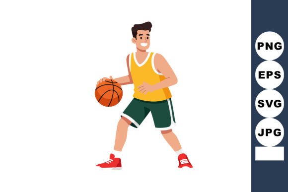 The Energetic Spirit of Basketball Player Dribbling Ball Wearing