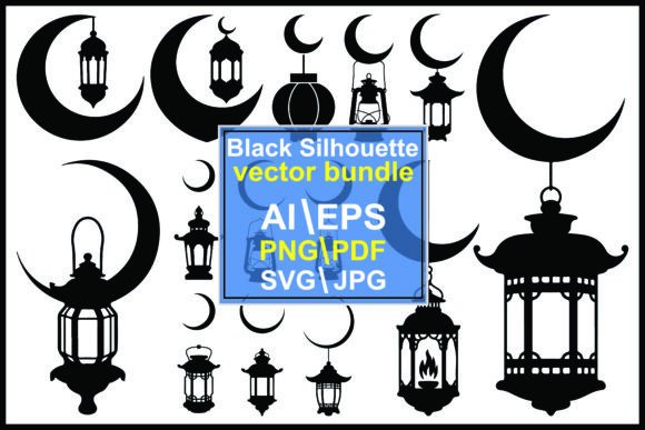 Timeless Design with the Silhouette Crescent Moons Islamic Bundle