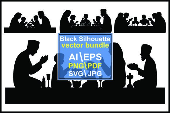 Visual Storytelling with Silhouettes of Families Eating Together