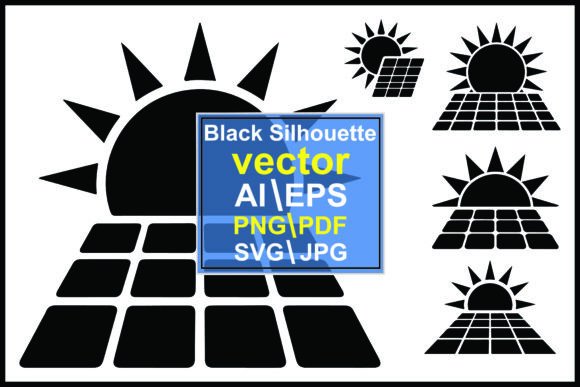 Visualizing Clean Energy: The Silhouette Solar Panel Sun Renewable Vector Bundle