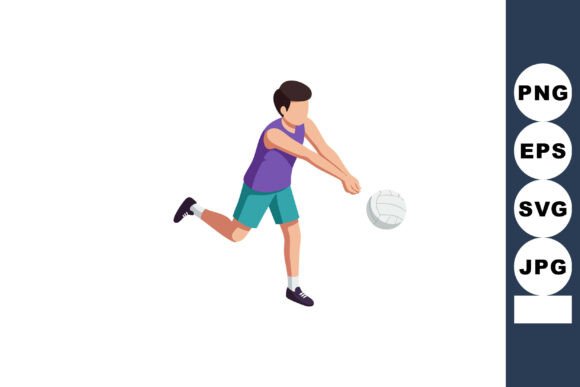 Volleyball Player Hitting Ball: A Dynamic Asset for Designers