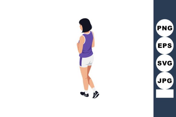 Woman Walking in Sportswear Casual Outfit: A Vector for Modern Fitness Branding